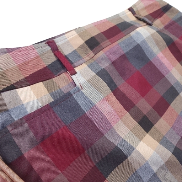 Plaid Rayon Blend Pocketed Skirt Sz 10 - Picture 4 of 10